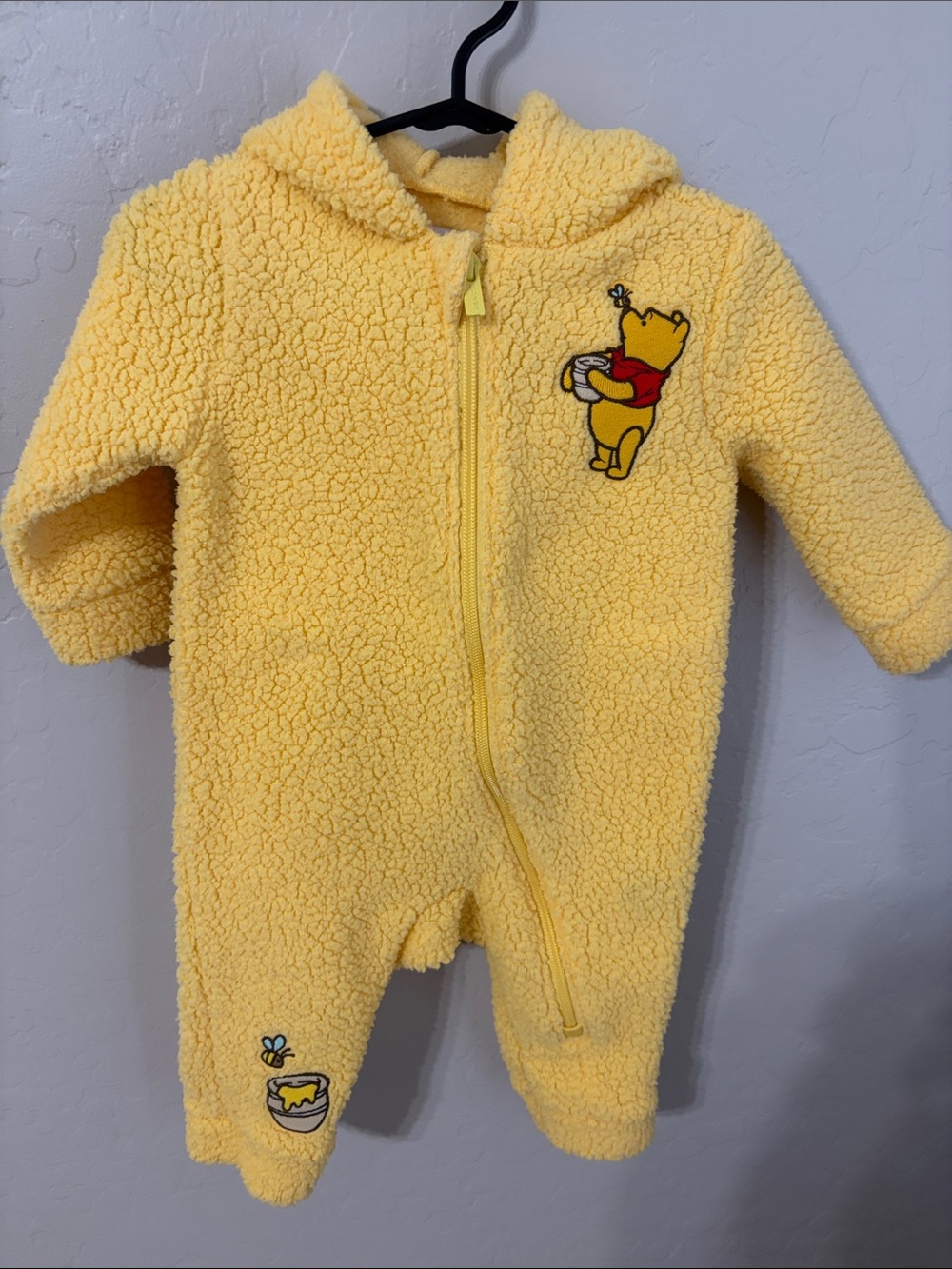 Disney Yellow Winnie the Pooh Sherpa Hooded One-Piece